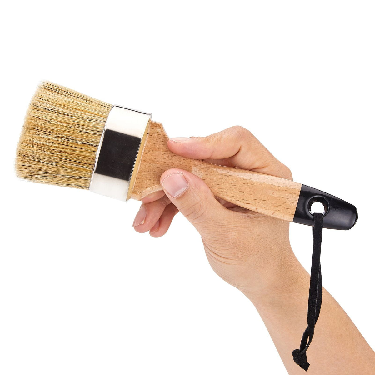 Chalk Wax Paint Brush, 4 Piece Wax Paint Brush, Chalk Paint Brushes for Furniture, Acrylic Paint,Milk Paint,Home Decor, Natural Bristle Round Oval Chalk Paint Brush for All Painting and Waxing