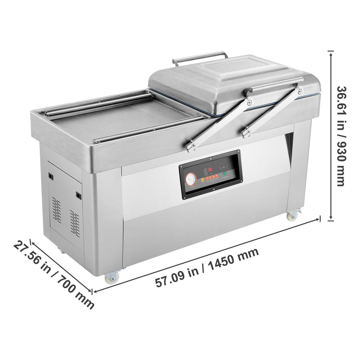 Chamber Vacuum Sealer, 1200W Sealing Power, Vacuum Packing Machine for Wet Foods, Meats, Marinades and More, Compact Size with 23.6 in Sealing Length, Applied in Home Kitchen and Commercial Use