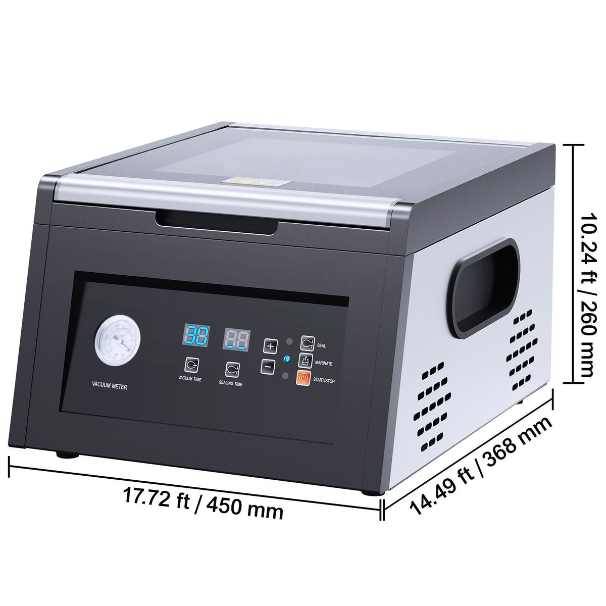 Chamber Vacuum Sealer, 380W Vacuum Pump Power, Sealing Bag Packing Machine for Wet Foods, Meat, Compact Design with 11.5 in Sealing Length, Ideal Commercial Sealer for Professional and Home Use