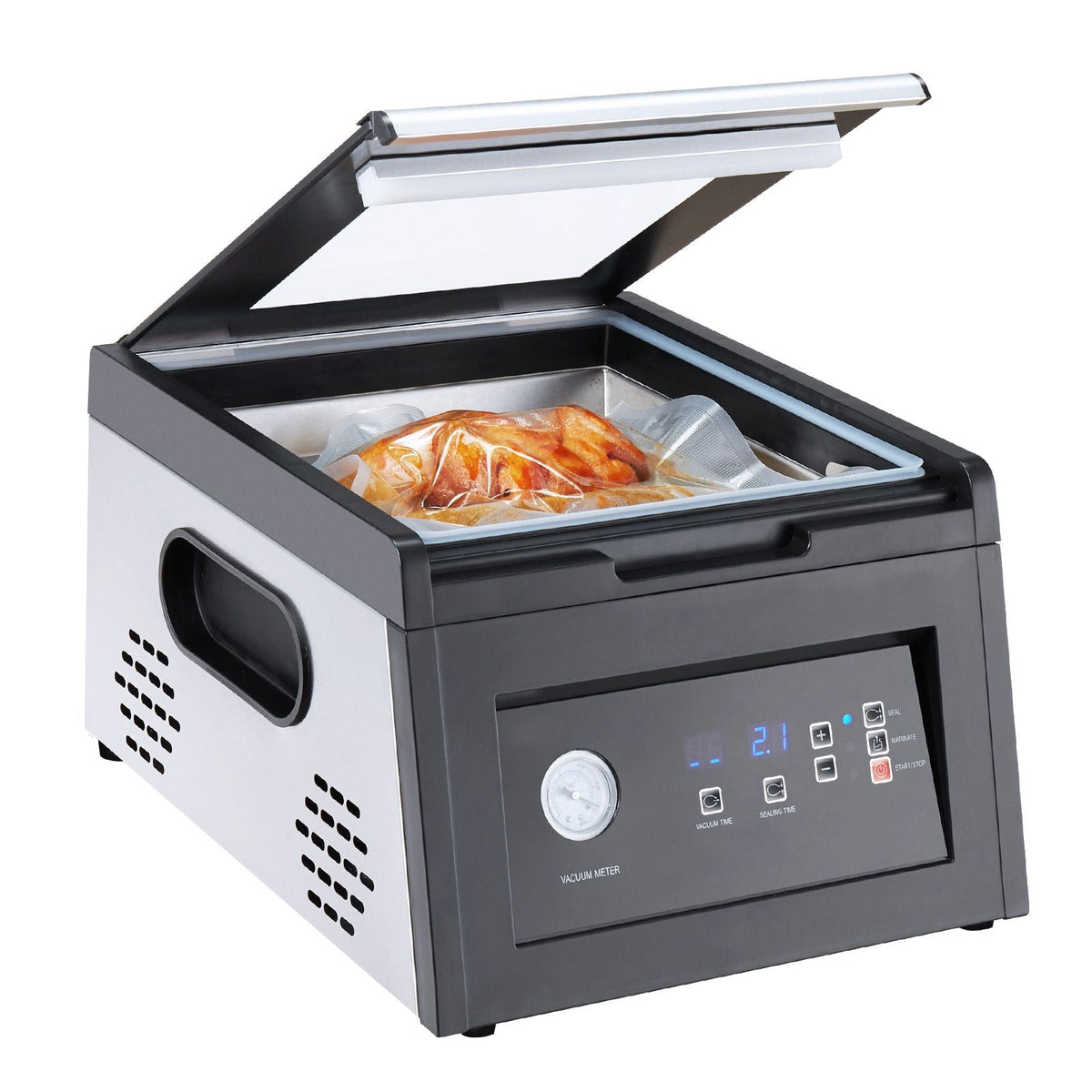 Chamber Vacuum Sealer, 380W Vacuum Pump Power, Sealing Bag Packing Machine for Wet Foods, Meat, Compact Design with 11.5 in Sealing Length, Ideal Commercial Sealer for Professional and Home Use