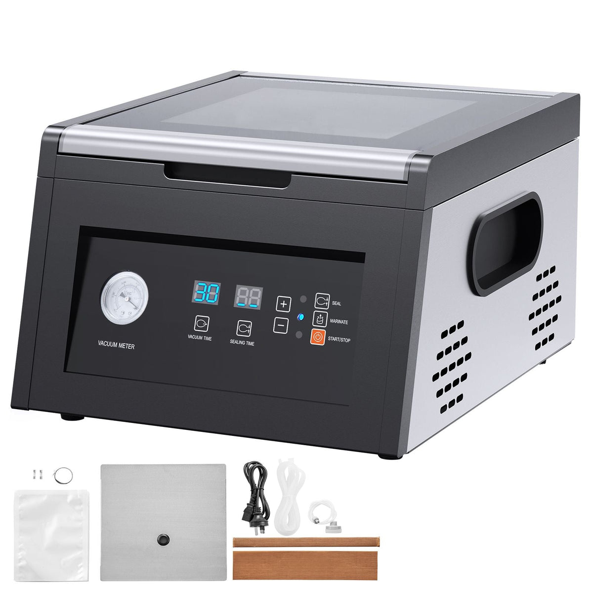Chamber Vacuum Sealer, 380W Vacuum Pump Power, Vacuum Packing Machine for Wet Foods, Meat, Compact Design with 11.5" Sealing Length, Ideal Commercial Vacuum Sealer for Professional and Home Use