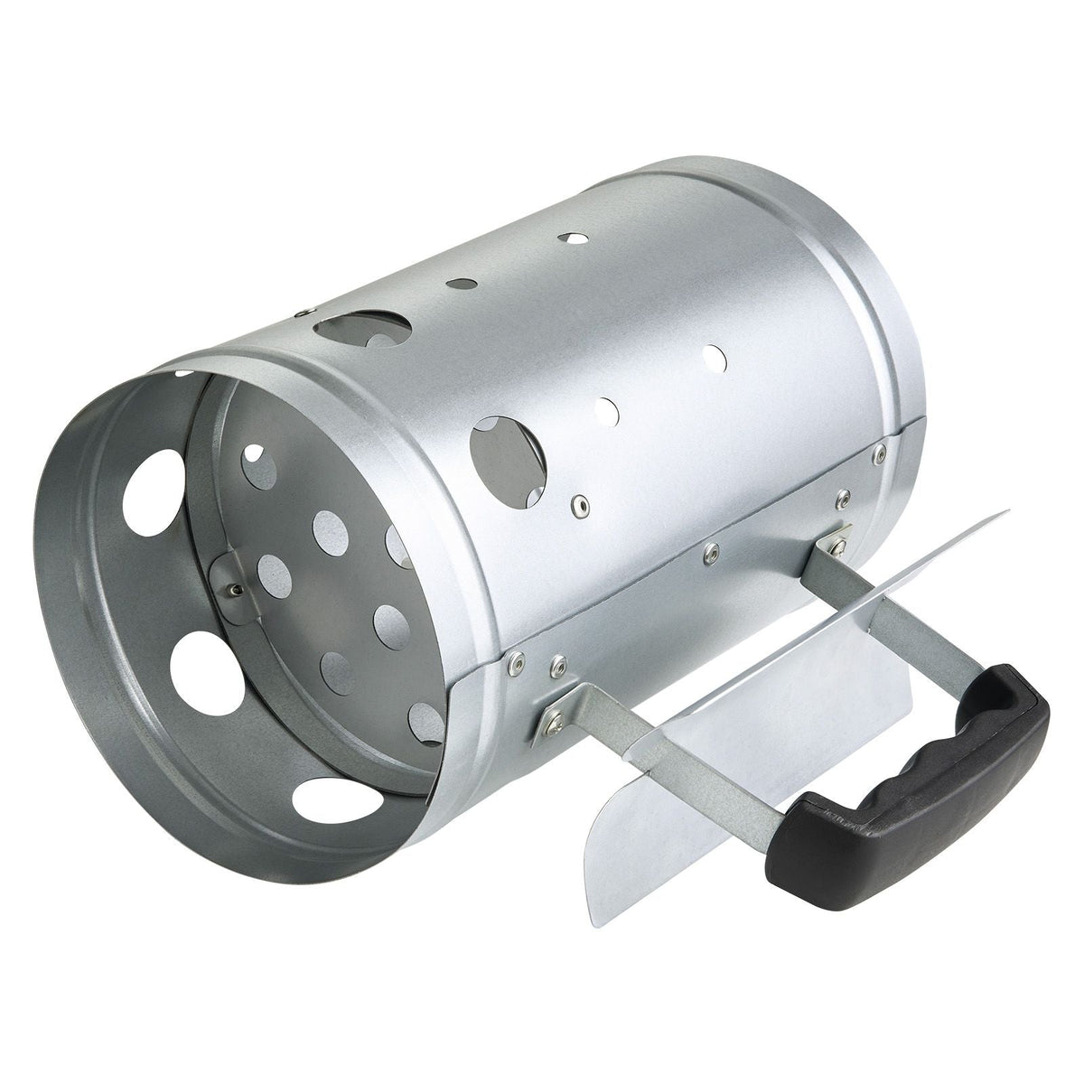 Charcoal Chimney Starter, 4 lbs Large Capacity Coal Fireplace, Heavy Duty BBQ Steel Chimney Starter for Charcoal Grill and Barbecues, Compact On-the-Go Carbon Lighter and BBQ Grill Tool, Silver