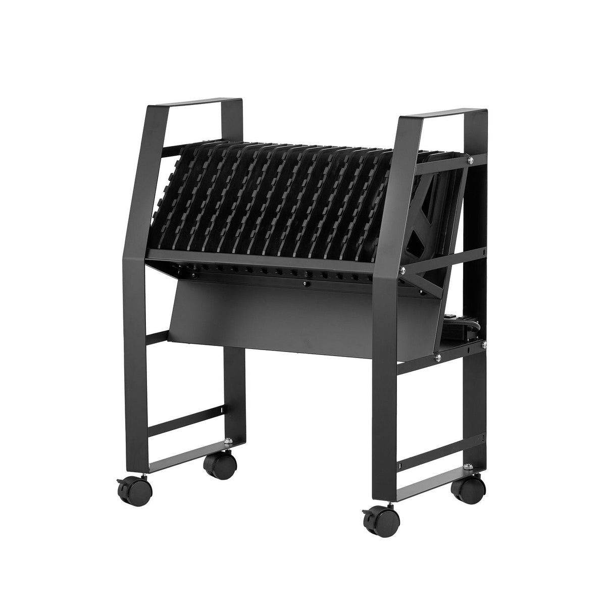Charging Cart, 16 Device Mobile Open Charging Station, Up to 15.6 in Screen Size, Office and Classroom Mobile Charging Cart, for Chromebook, Tablet and Laptop