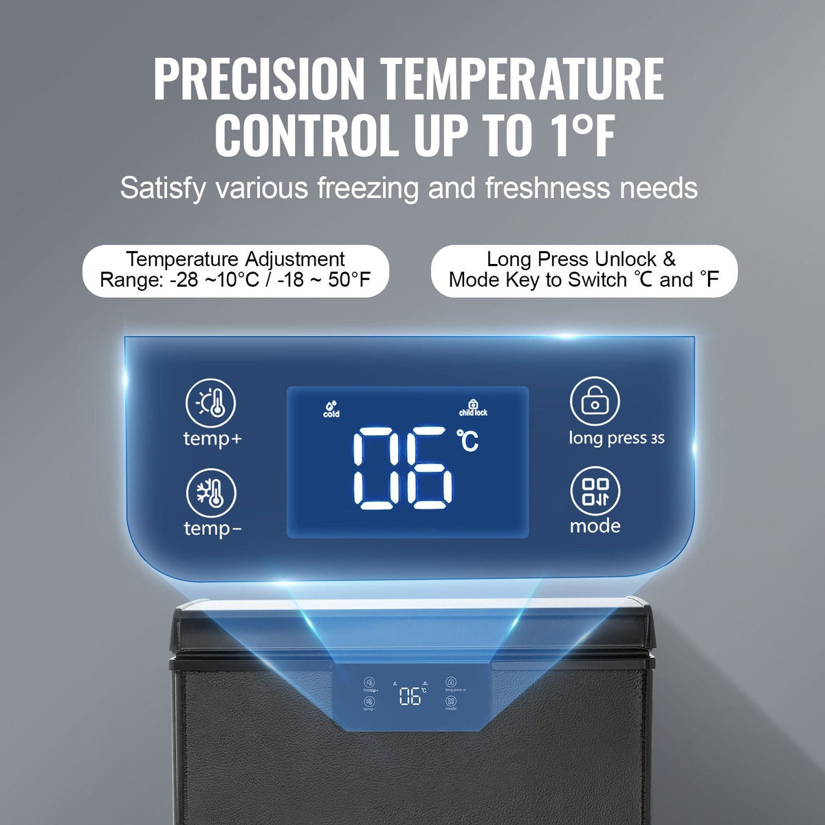 Chest Freezer, 2.22 Cu.ft / 63 L Compact Deep Freezer, Free Standing Top Open Door Chest Freezers with 2 Removable Baskets & Adjustable Thermostat, Energy Saving & Low Noise, Black