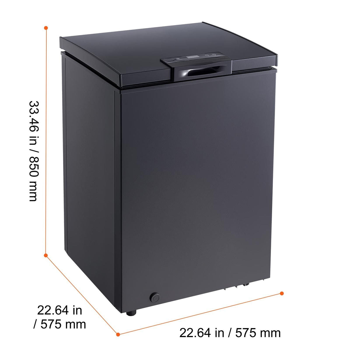 Chest Freezer, 3.3 Cu.ft Compact Deep Freezer, Free Standing Top Open Door Chest Freezers with 2 Removable Baskets & Adjustable Thermostat - Energy Saving, Low Noise & Garage Ready, Black
