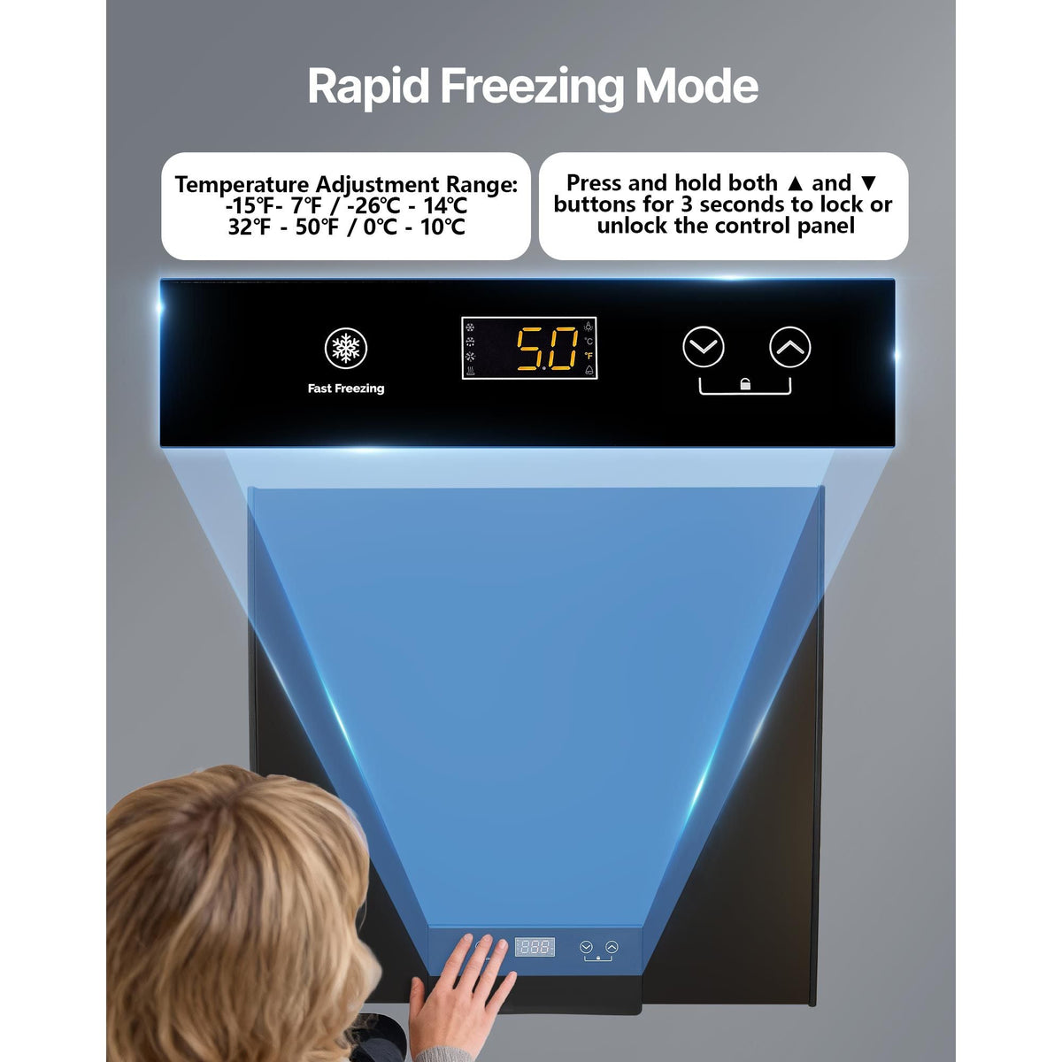 Chest Freezer, 3.3 Cu.ft Compact Deep Freezer, Free Standing Top Open Door Chest Freezers with 2 Removable Baskets & Adjustable Thermostat - Energy Saving, Low Noise & Garage Ready, Black