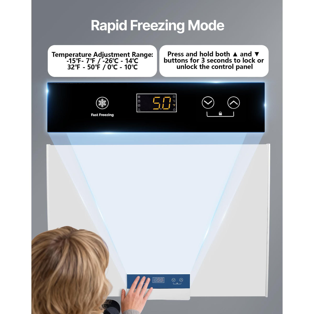 Chest Freezer, 5 Cu.ft Compact Deep Freezer, Free Standing Top Open Door Chest Freezers with 2 Removable Baskets & Adjustable Thermostat - Energy Saving, Low Noise & Garage Ready, White