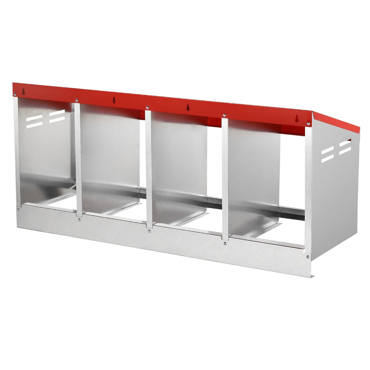 Chicken Nest Box, 4-Compartment, 15 to 30 in Stable & Corrosion-Resistant Metal Nesting Boxes with Inclined Nesting Boxes, Bottom Holes & Resting Platform, Fit for Different Chicken Breeds