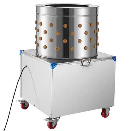 Chicken Plucker Machine, 19.7 in Drum, 2HP & 275RPM Electric Chicken Plucking Machine with 106 Soft Fingers & Transport Wheels, Stainless Steel Feather Remover for Processing 2-4 Chicks Once