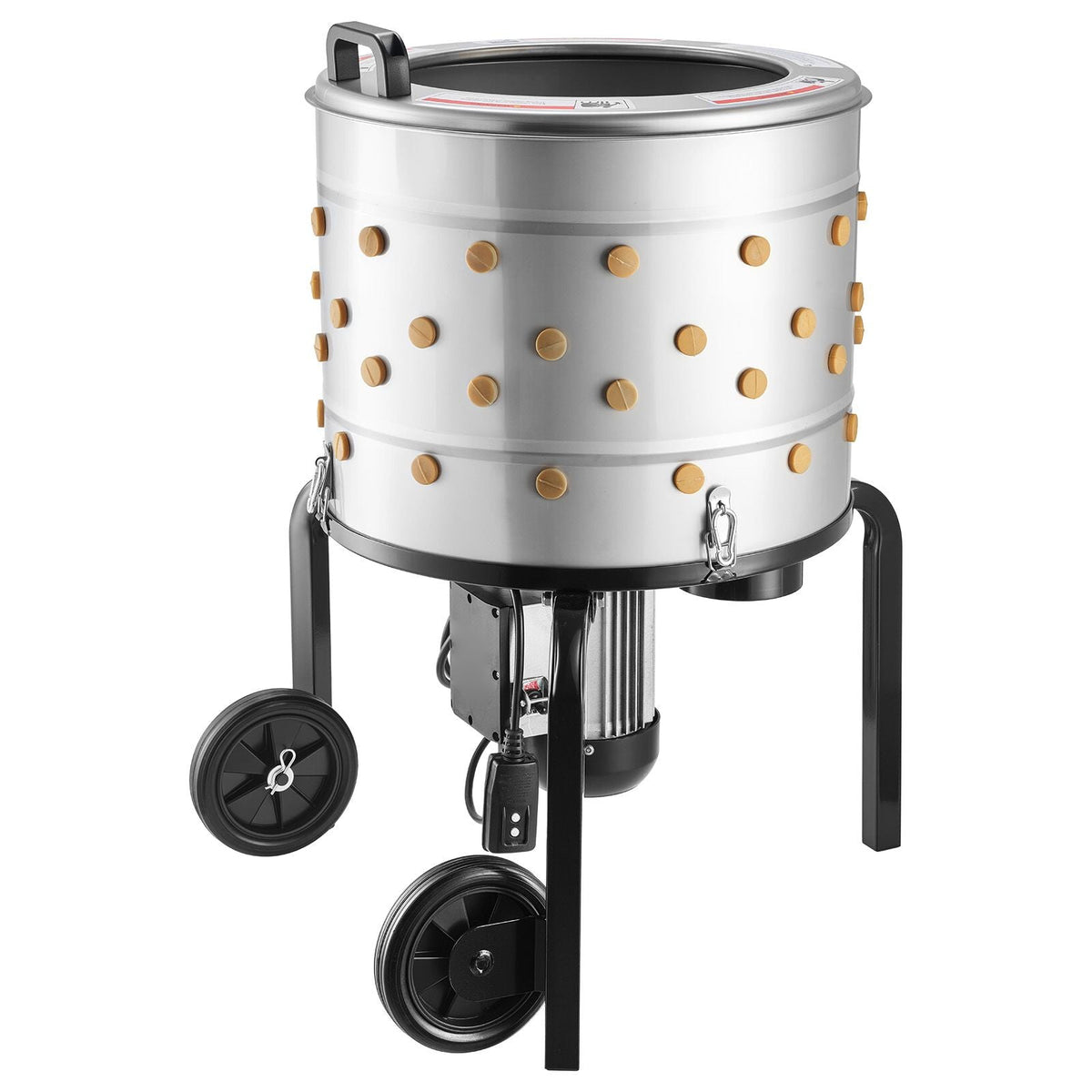 Chicken Plucker Machine, 19.7 in Drum, 750W & 275RPM Electric Chicken Plucking Machine with 98 Soft Fingers & Transport Wheels, Stainless Steel Feather Remover for Processing 2 Chicks Once