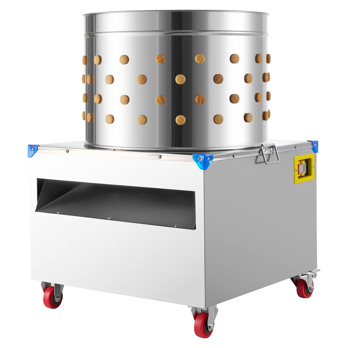 Chicken Plucker Machine, 23.6 in Drum, 2200W & 240RPM Electric Chicken Plucking Machine with 119 Soft Fingers & Transport Wheels, Stainless Steel Feather Remover for Processing 2-4 Chicks Once