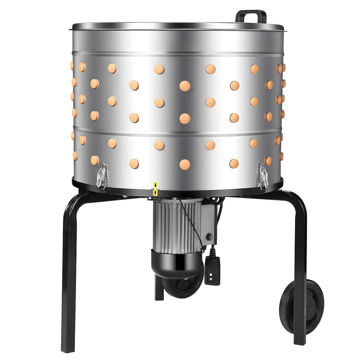 Chicken Plucker Machine, 25.6 in Drum, 1200W & 275RPM Electric Chicken Plucking Machine with 158 Soft Fingers & Transport Wheels, Stainless Steel Feather Remover for Processing 4 Chicks Once