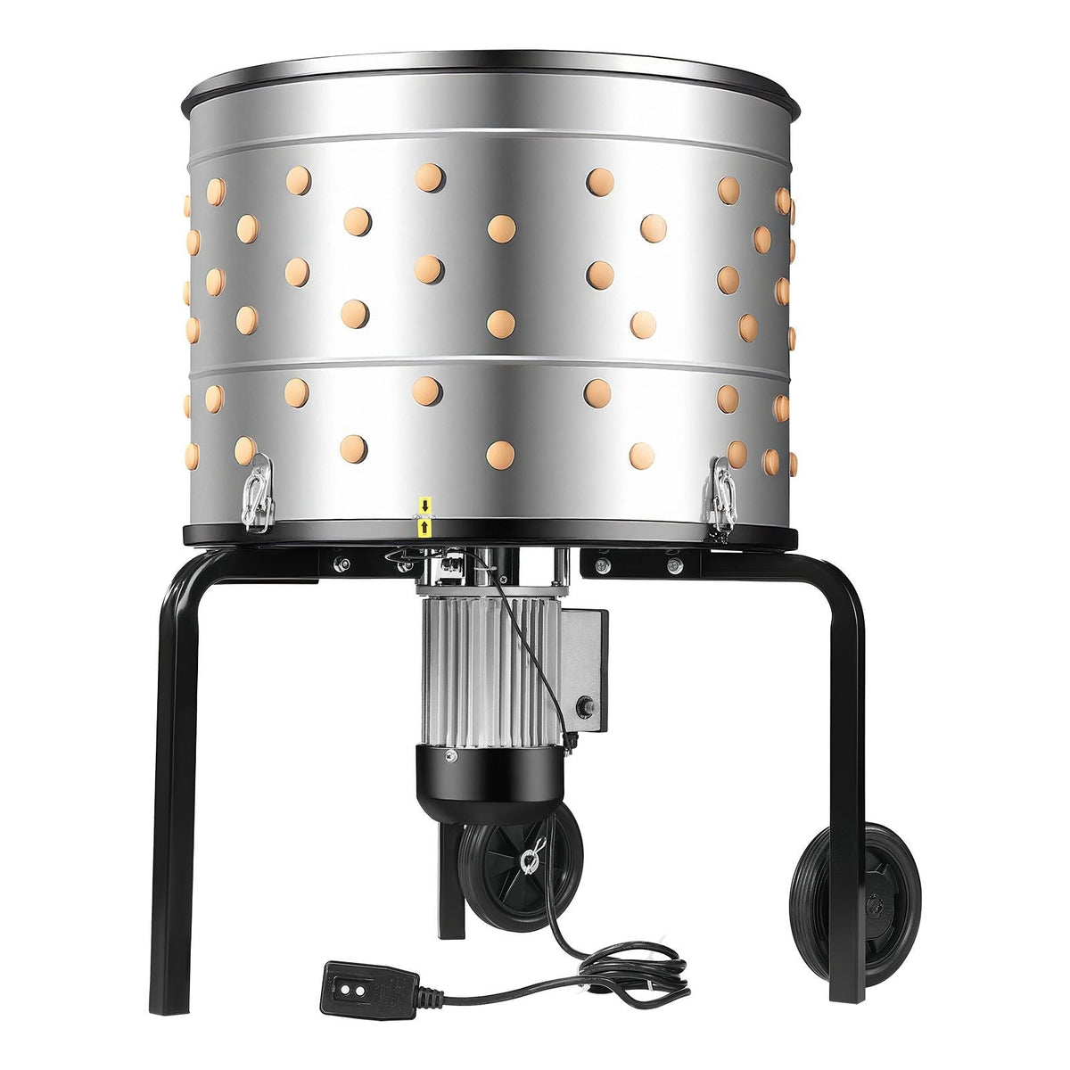 Chicken Plucker Machine, 25.6 in Drum, 1200W & 275RPM Electric Chicken Plucking Machine with 158 Soft Fingers & Transport Wheels, Stainless Steel Feather Remover for Processing 4 Chicks Once