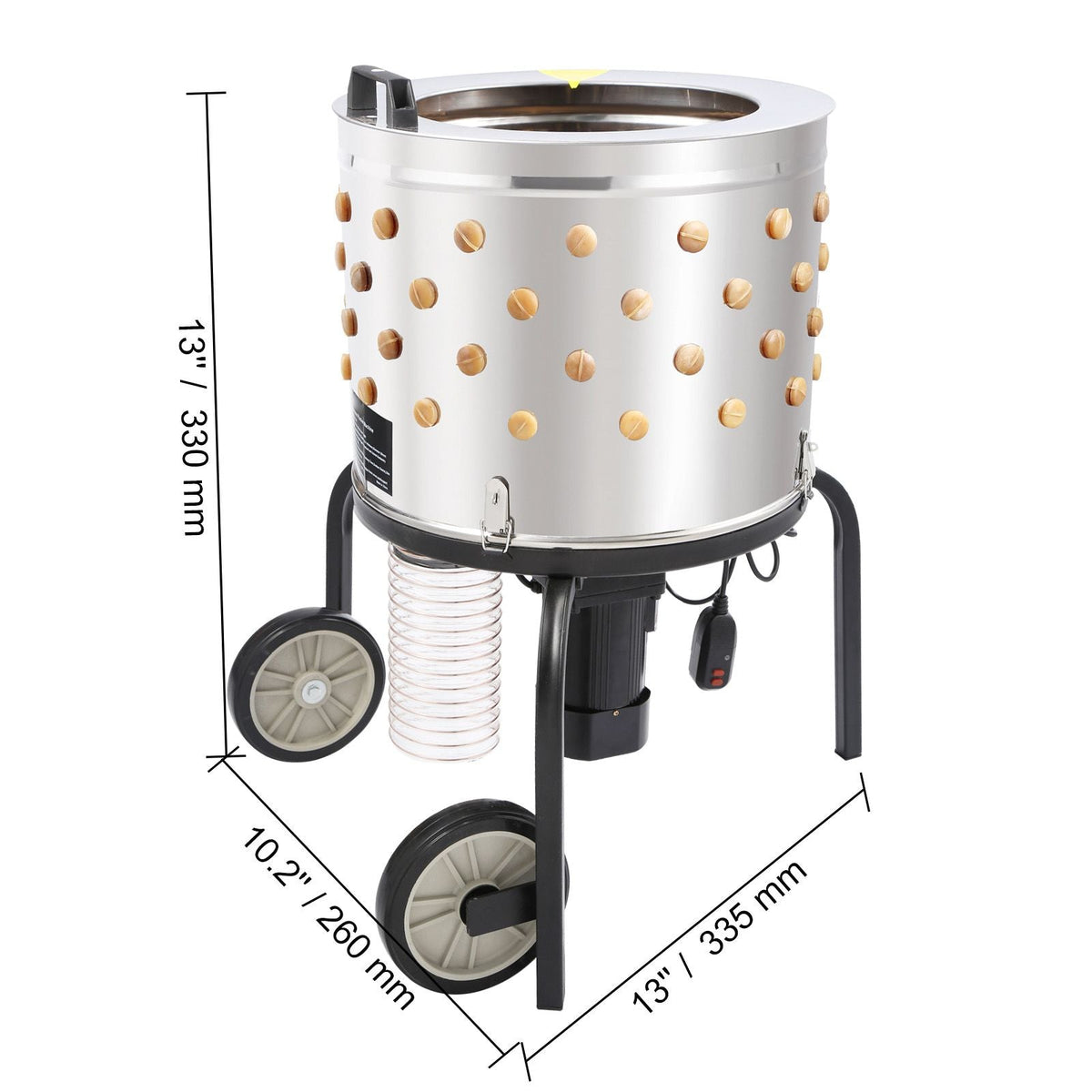 Chicken Plucker Machine, Feather Plucker with 20-inch Stainless Steel Drum, Defeathering Equipment with 108 Soft Fingers, Simple Debris Collection, 500W High Power Poultry Plucking