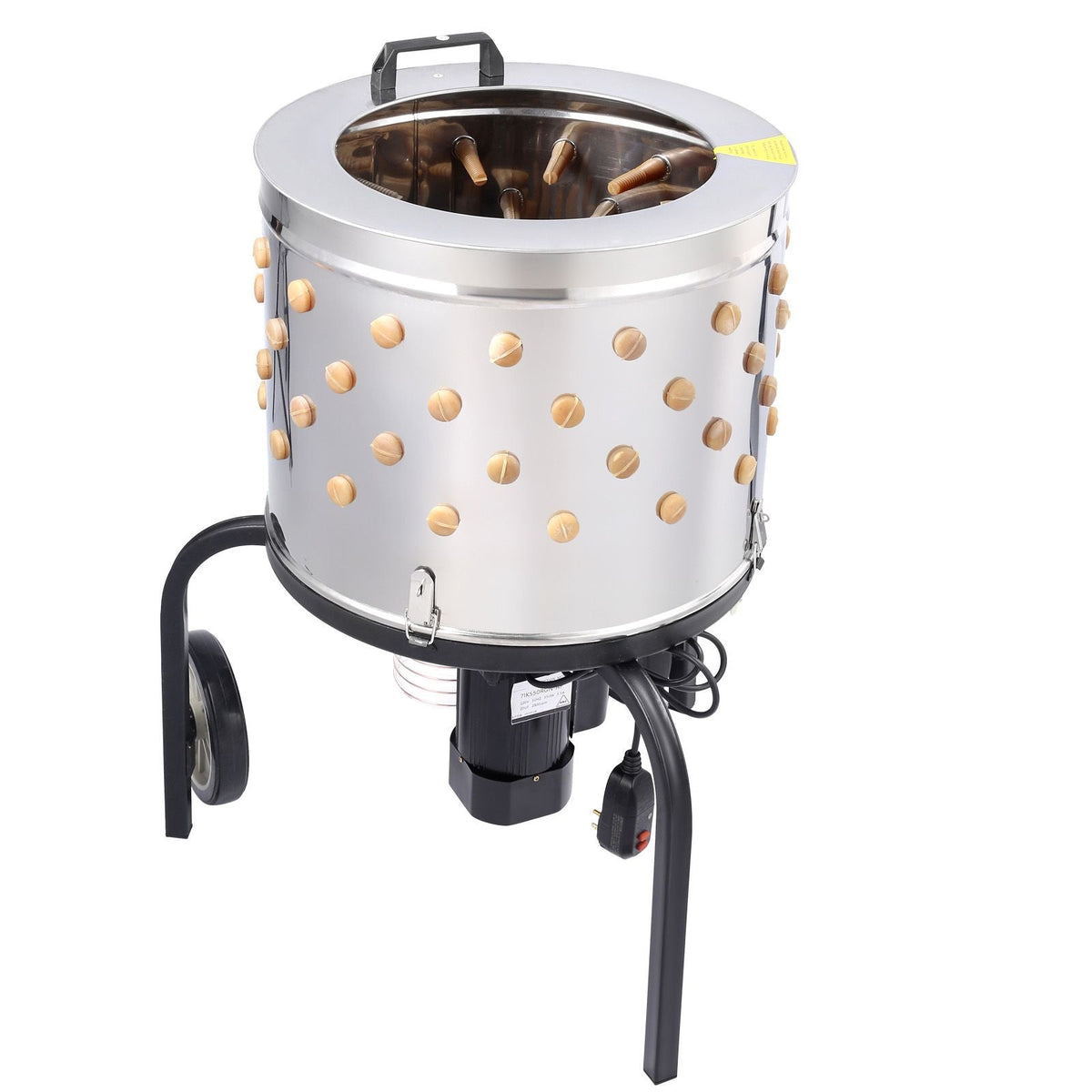 Chicken Plucker Machine, Feather Plucker with 20-inch Stainless Steel Drum, Defeathering Equipment with 108 Soft Fingers, Simple Debris Collection, 500W High Power Poultry Plucking