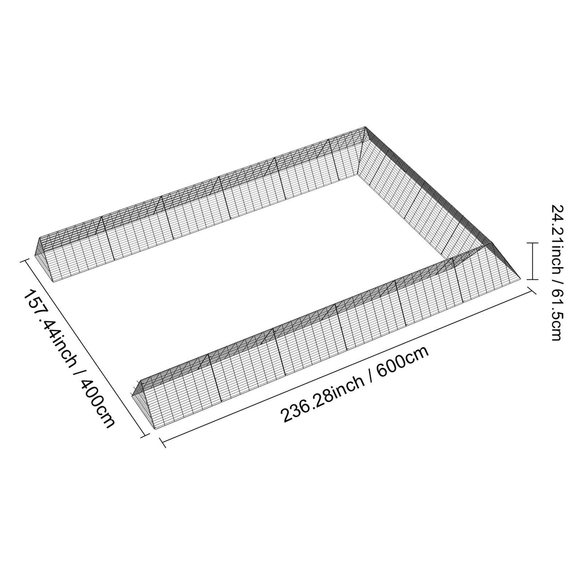 Chicken Tunnels, 236.2 x 157.5 x 24.2 inch(LxWxH) Chicken Tunnels for Yard, Portable Chicken Tunnels for Outside with Corner Frames, 2 Sets, Suitable for Chickens, Ducks, Rabbits