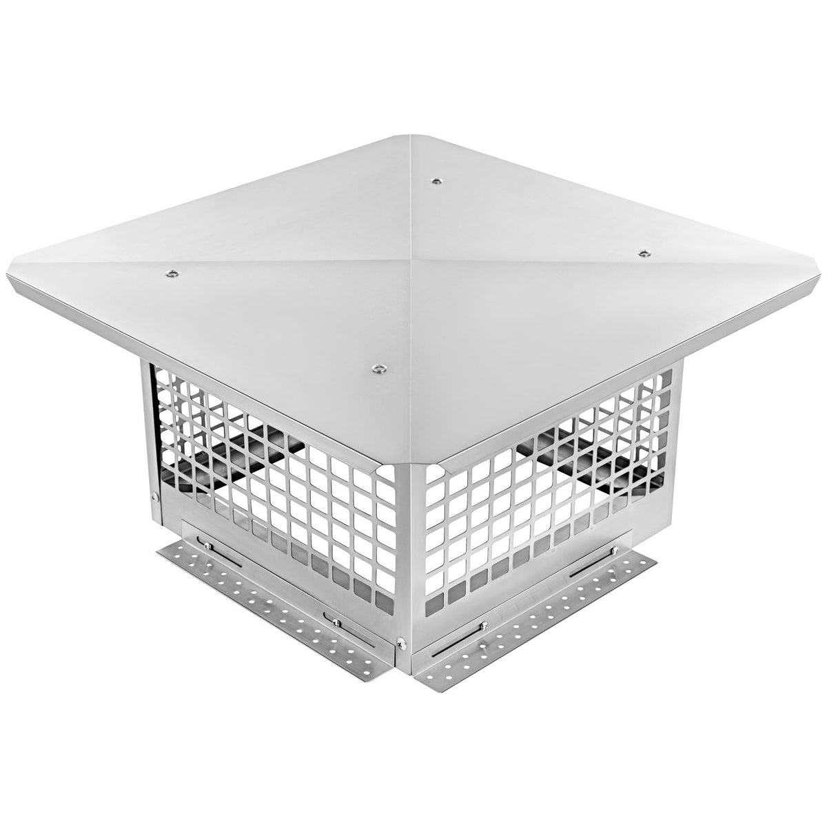 Chimney Cap, 13\" x 13\" Flue Caps, 304 Stainless Steel Fireplace Chimney Cover, Adjustable Metal Spark Arrestor with Bolts Screws, Mesh Chimney Flue Cover for Outside Existing Clay Flue Tile