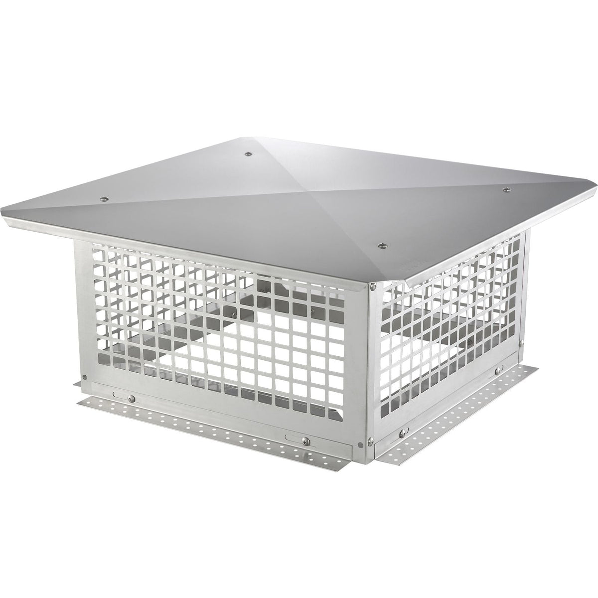 Chimney Cap, 17 x 17 inch, 304 Stainless Steel Fireplace Chimney Cover, Not Easily Toppled & Practical Accessories & Easy Installation, Fits Mesh Flue Covers Outside Clay Flue Shingles, Silver