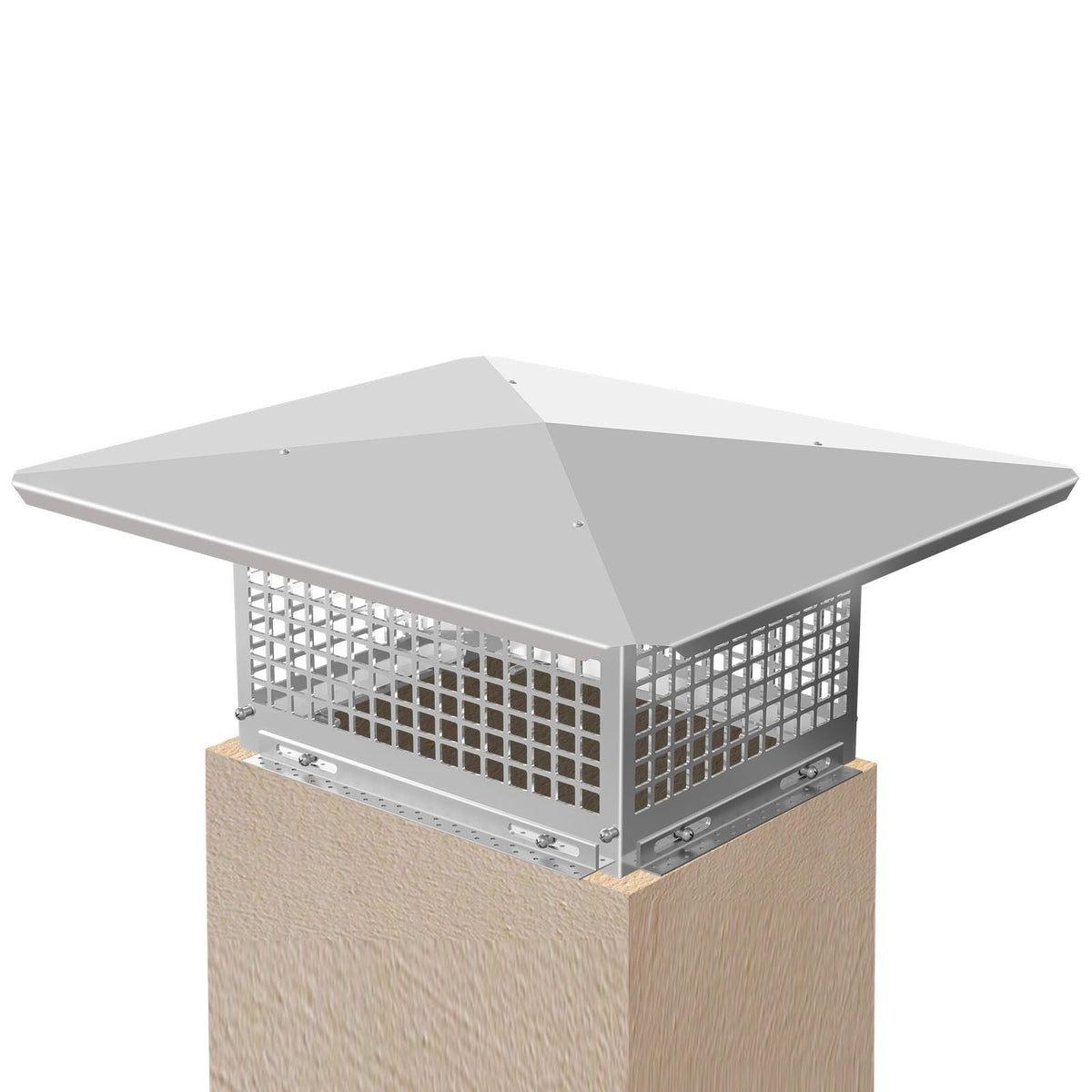 Chimney Cap, 17\" x 21\" Flue Caps, 304 Stainless Steel Fireplace Chimney Cover, Adjustable Metal Spark Arrestor with Bolts Screws, Mesh Chimney Flue Cover for Outside Existing Clay Flue Tile