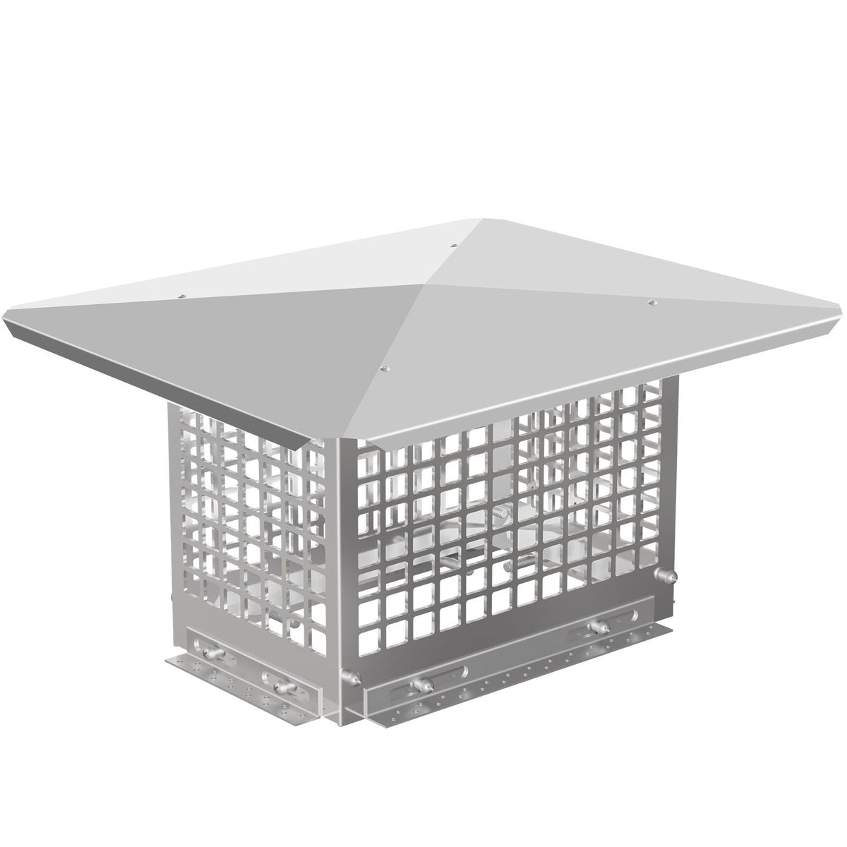 Chimney Cap, 8\" x 13\" Flue Caps, 304 Stainless Steel Fireplace Chimney Cover, Adjustable Metal Spark Arrestor with Bolts Screws, Mesh Chimney Flue Cover for Outside Existing Clay Flue Tile