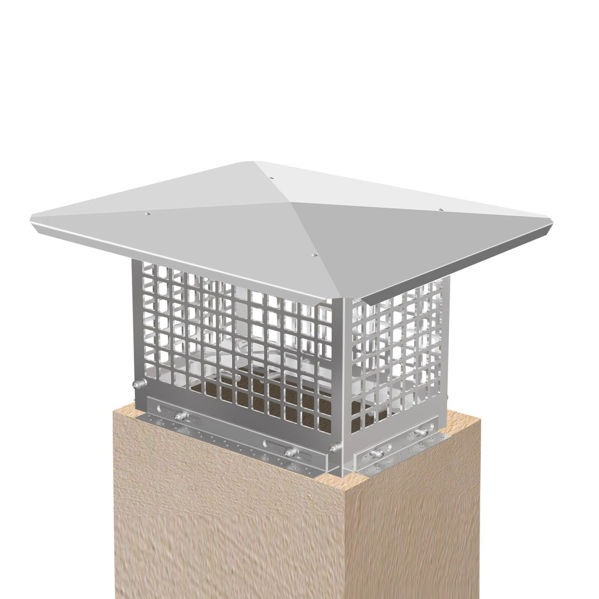 Chimney Cap, 8\" x 13\" Flue Caps, 304 Stainless Steel Fireplace Chimney Cover, Adjustable Metal Spark Arrestor with Bolts Screws, Mesh Chimney Flue Cover for Outside Existing Clay Flue Tile