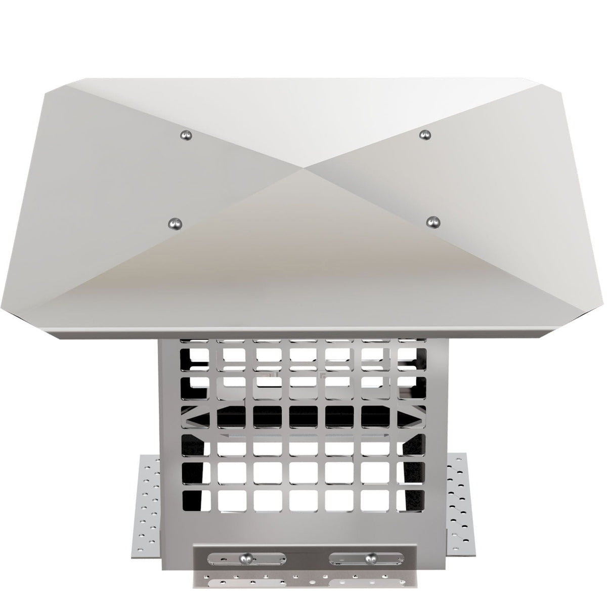 Chimney Cap, 8\" x 8\" Flue Caps, 304 Stainless Steel Fireplace Chimney Cover, Adjustable Metal Spark Arrestor with Bolts Screws, Mesh Chimney Flue Cover for Outside Existing Clay Flue Tile