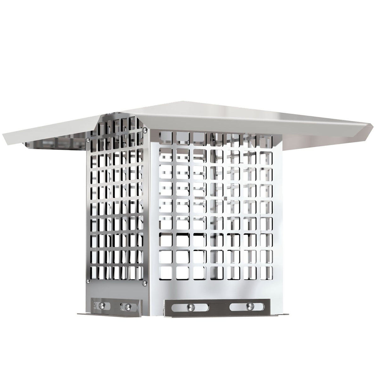 Chimney Cap, 8\" x 8\" Flue Caps, 304 Stainless Steel Fireplace Chimney Cover, Adjustable Metal Spark Arrestor with Bolts Screws, Mesh Chimney Flue Cover for Outside Existing Clay Flue Tile