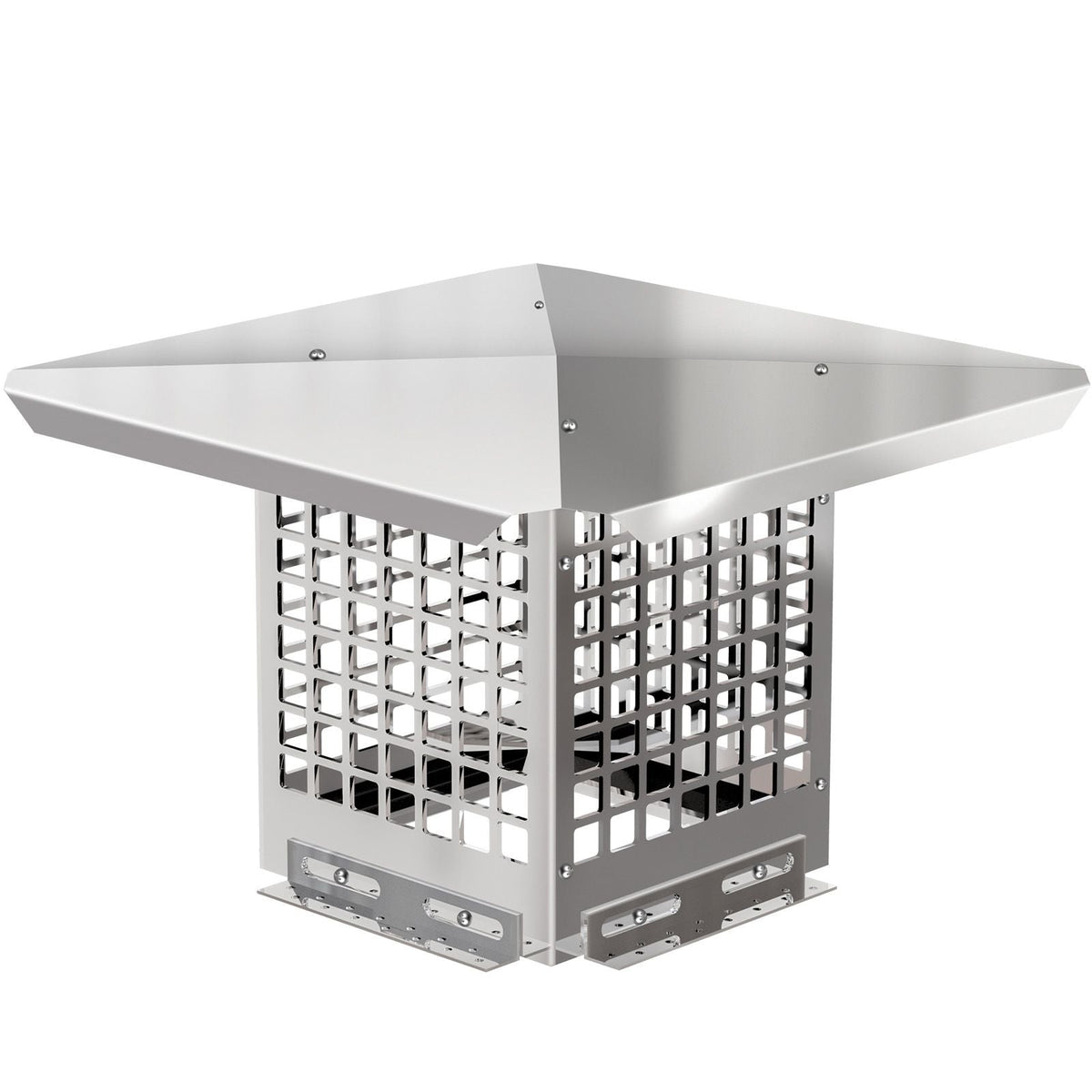 Chimney Cap, 8\" x 8\" Flue Caps, 304 Stainless Steel Fireplace Chimney Cover, Adjustable Metal Spark Arrestor with Bolts Screws, Mesh Chimney Flue Cover for Outside Existing Clay Flue Tile