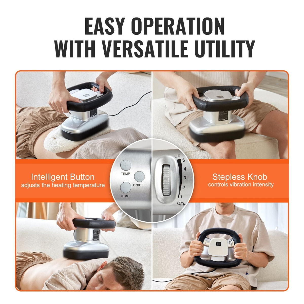 Chiropractic Massager, 400-4600rpm Variable Speed Professional Vibrating Massager, Handheld Chiropractic Orbital Body Massager for Back, Neck, Shoulder Muscle Relief