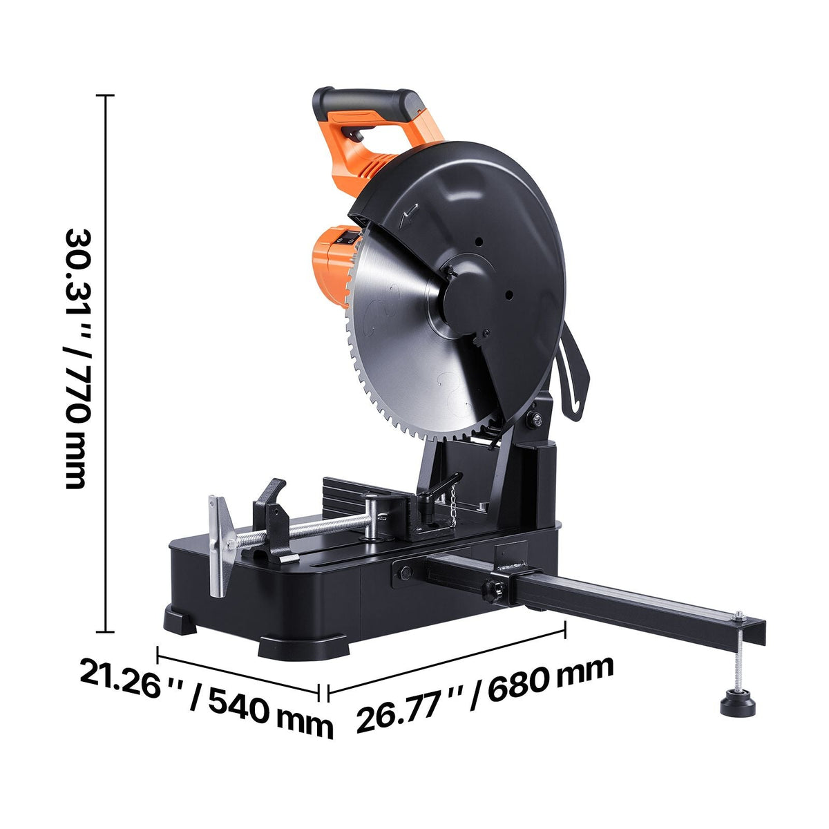 Chop Saw, 14-inch Stainless Steel Cold Cut Blade, 3500 W Powerful Brushless Motor, 750-1200 r/min Adjustable Speed, Metal Cutting Chop Saw for Metal Square and Flat Tubes, Steels (240V/60HZ)