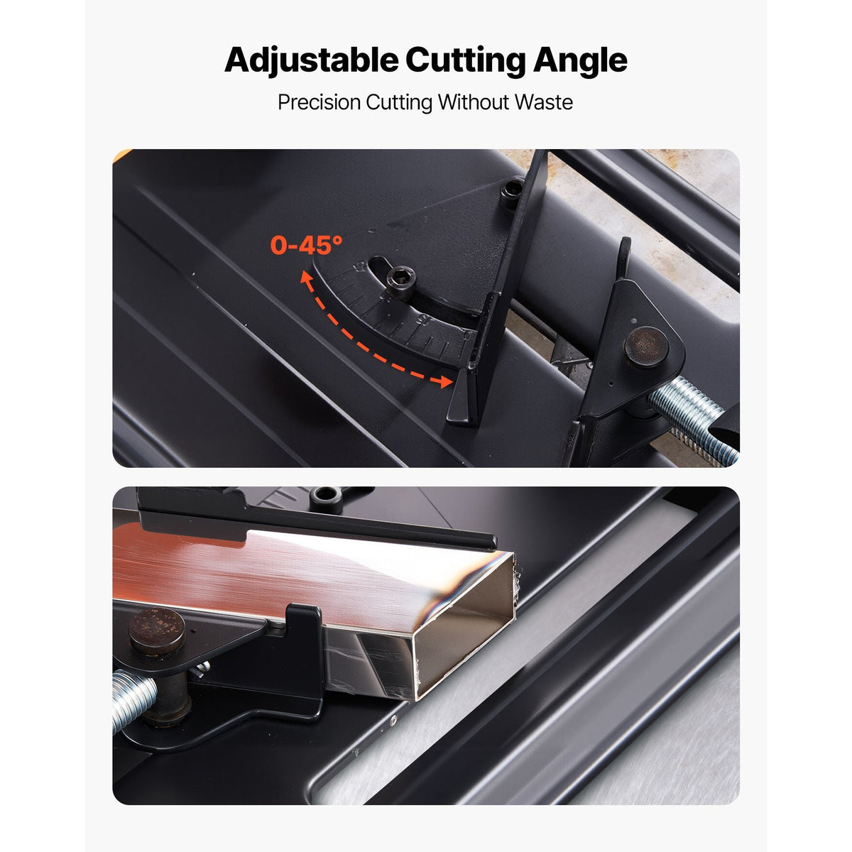 Chop Saw, 7-1/4 in Stainless Steel Cold Cut Blade, 1200 W Motor, 4000 r/min Speed, 0-45° Adjustable Cutting Angle, Metal Cutting Chop Saw for Metal Square and Flat Tubes, I-Shaped Steels