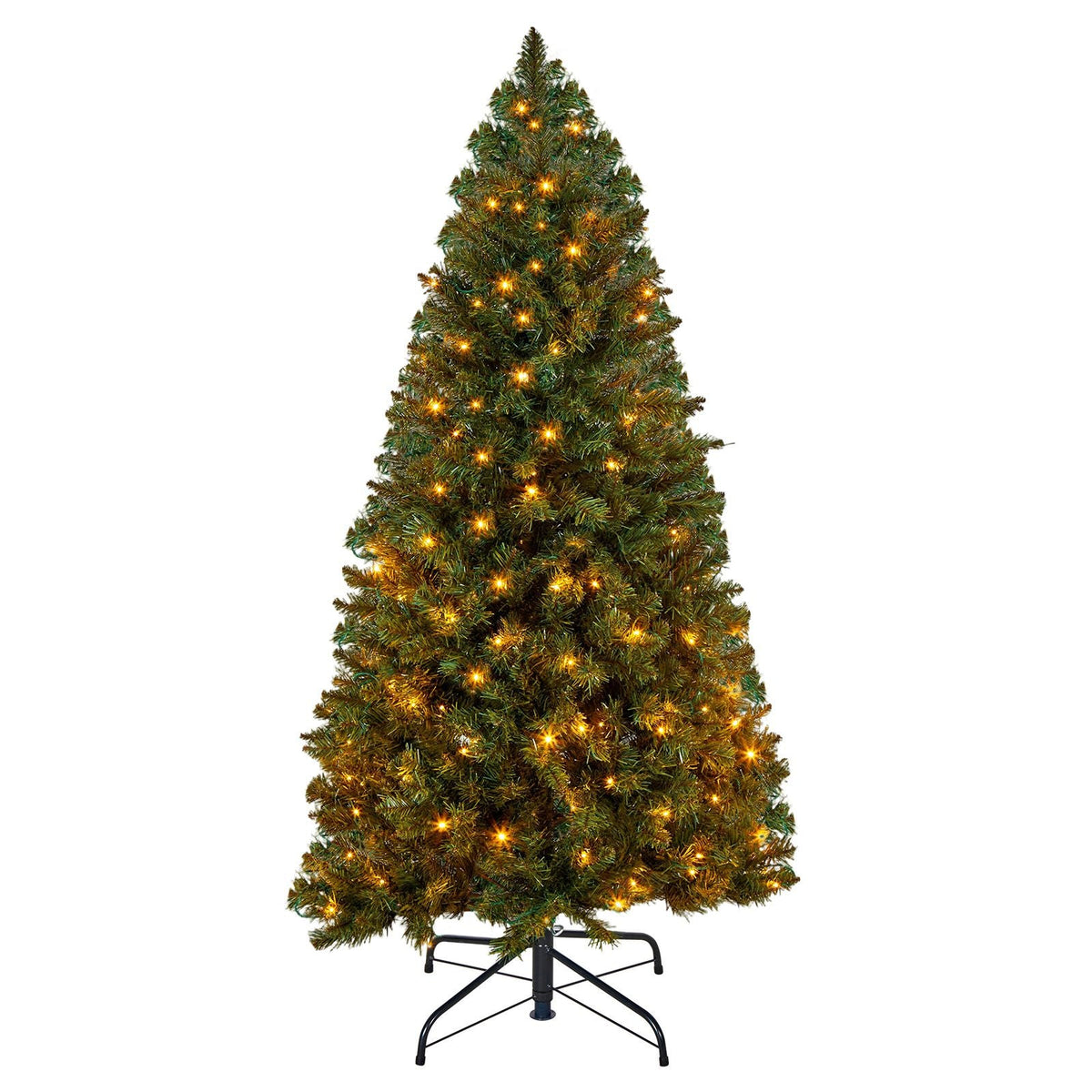 Christmas Tree, 4ft Prelit Artificial Xmas Tree, Full Holiday Decor Trees with 120 Warm White LED Lights, 8 Lighting Modes, 539 Branch Tips & Sturdy Metal Base for Home Party Office Decoration