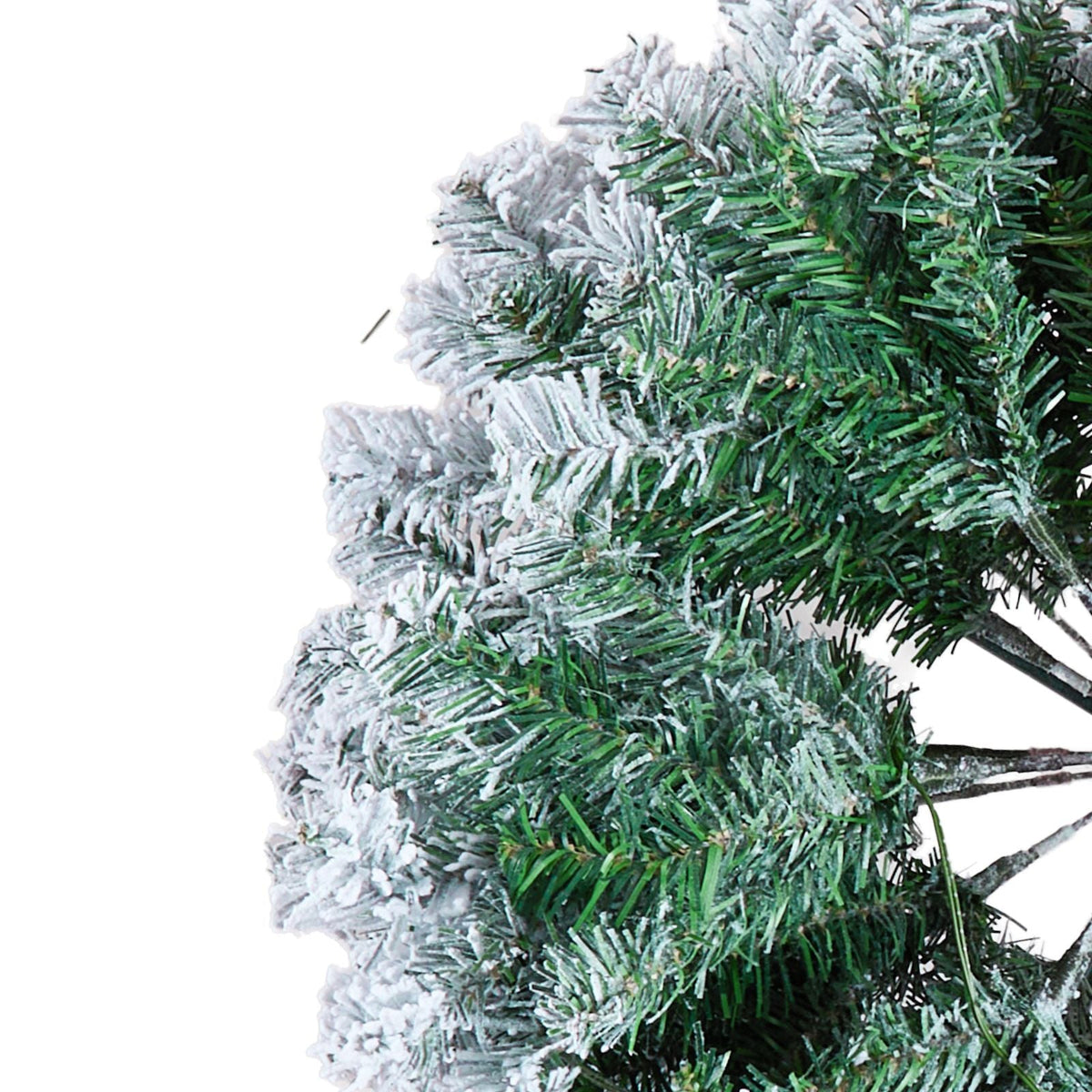 Christmas Tree, 7.5ft Prelit Flocked Artificial Tree, Full Holiday Xmas Tree with 550 White LED Lights, 1346 Branch Tips, Metal Base for Home Party Office Decoration