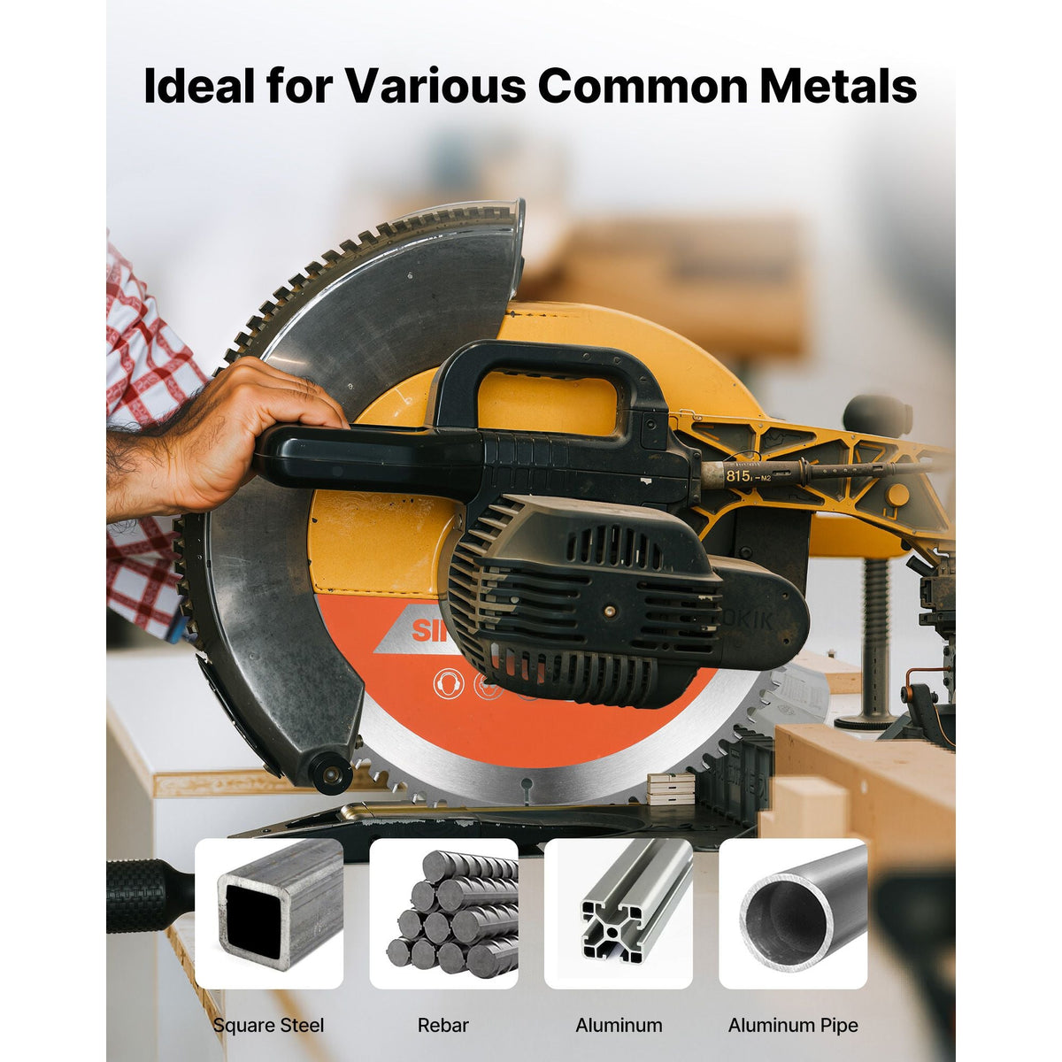 Circular Saw Blade, 10 inch Diameter, 80 Sharp Alloy Teeth, 5/8 inch Arbor, Fine Finish, Aluminum Cutting Blade for Circular Saw, with Noise-Reducing Heat Vents, for Cutting Steel and Metal