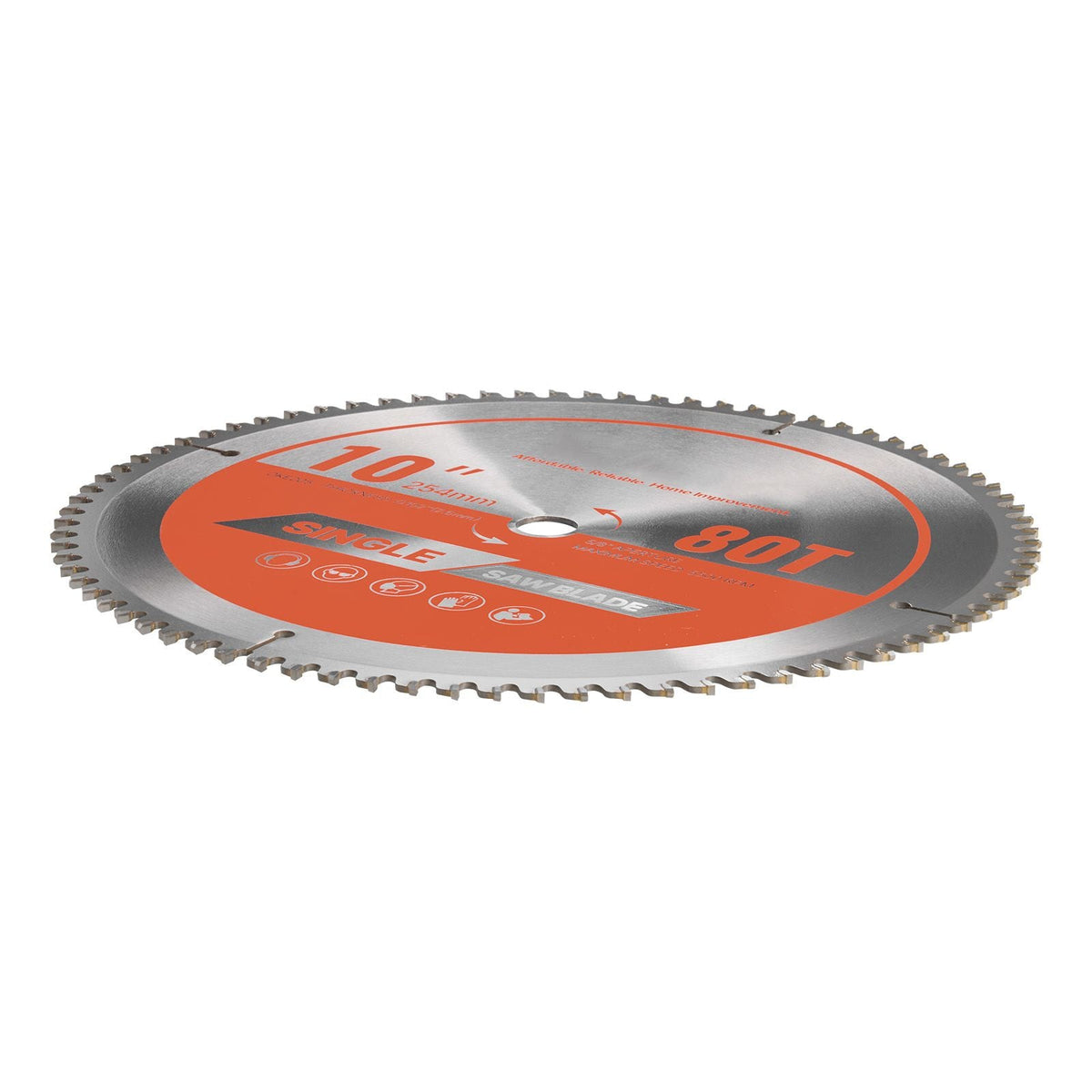 Circular Saw Blade, 10 inch Diameter, 80 Sharp Alloy Teeth, 5/8 inch Arbor, Fine Finish, Aluminum Cutting Blade for Circular Saw, with Noise-Reducing Heat Vents, for Cutting Steel and Metal