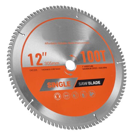 Circular Saw Blade, 12 inch Diameter, 100 Sharp Alloy Teeth, 1 inch Arbor, Fine Finish, Aluminum Cutting Blade for Circular Saw, with Noise-Reducing Heat Vents, for Cutting Steel and Metal