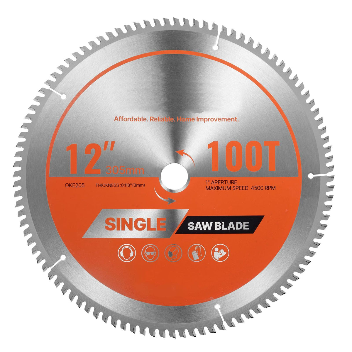 Circular Saw Blade, 12 inch Diameter, 100 Sharp Alloy Teeth, 1 inch Arbor, Fine Finish, Aluminum Cutting Blade for Circular Saw, with Noise-Reducing Heat Vents, for Cutting Steel and Metal