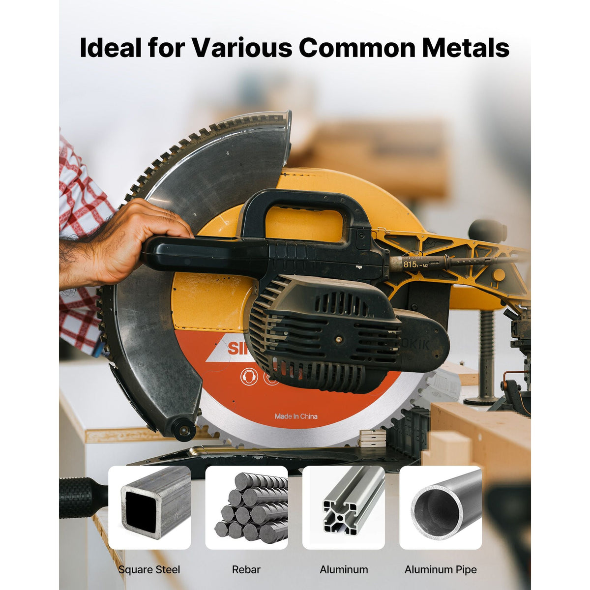 Circular Saw Blade, 14 inch Diameter, 72 Sharp Alloy Teeth, 1 inch Arbor, Fine Finish, Metal Cutting Blade for Circular Saw, with Noise-Reducing Heat Vents, for Cutting Steel and Aluminum