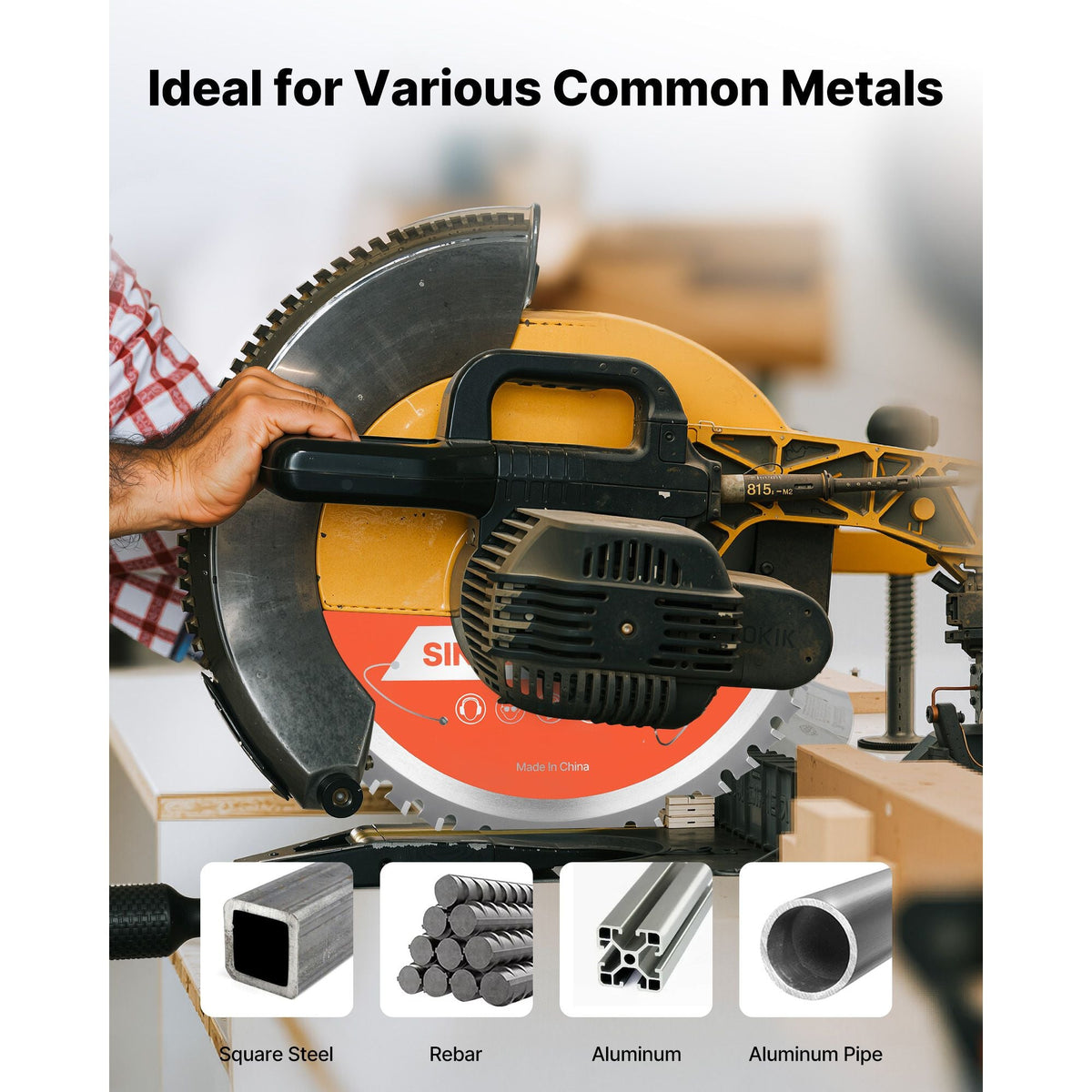 Circular Saw Blade, 7-1/4 inch Diameter, 48 Sharp Alloy Teeth, 5/8 inch Arbor, Fine Finish, Metal Cutting Blade for Circular Saw, with Noise-Reducing Heat Vents, for Cutting Steel and Aluminum