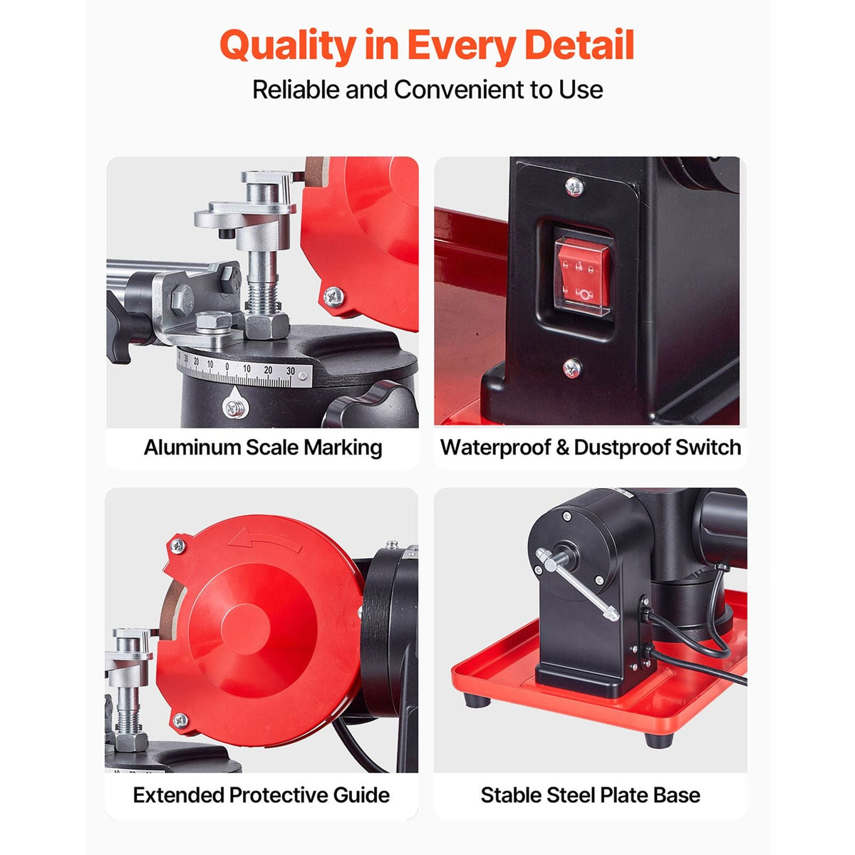 Circular Saw Blade Sharpener, 370W 3590RPM Rotary Angle Mill Grinder Sharpening Machine with 5" Grinding Wheel & 6 Saw Centerings - Fits Φ3.2" to Φ27.5" Circular Saw Blades