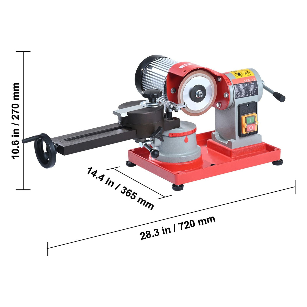 Circular Saw Blade Sharpener, 370W 3600RPM Rotary Angle Mill Grinder, Saw Blade Grinding Sharpening Machine with 6 Saw Centerings, 5-inch Grinding Wheel for Carbide Tipped Saw Blades