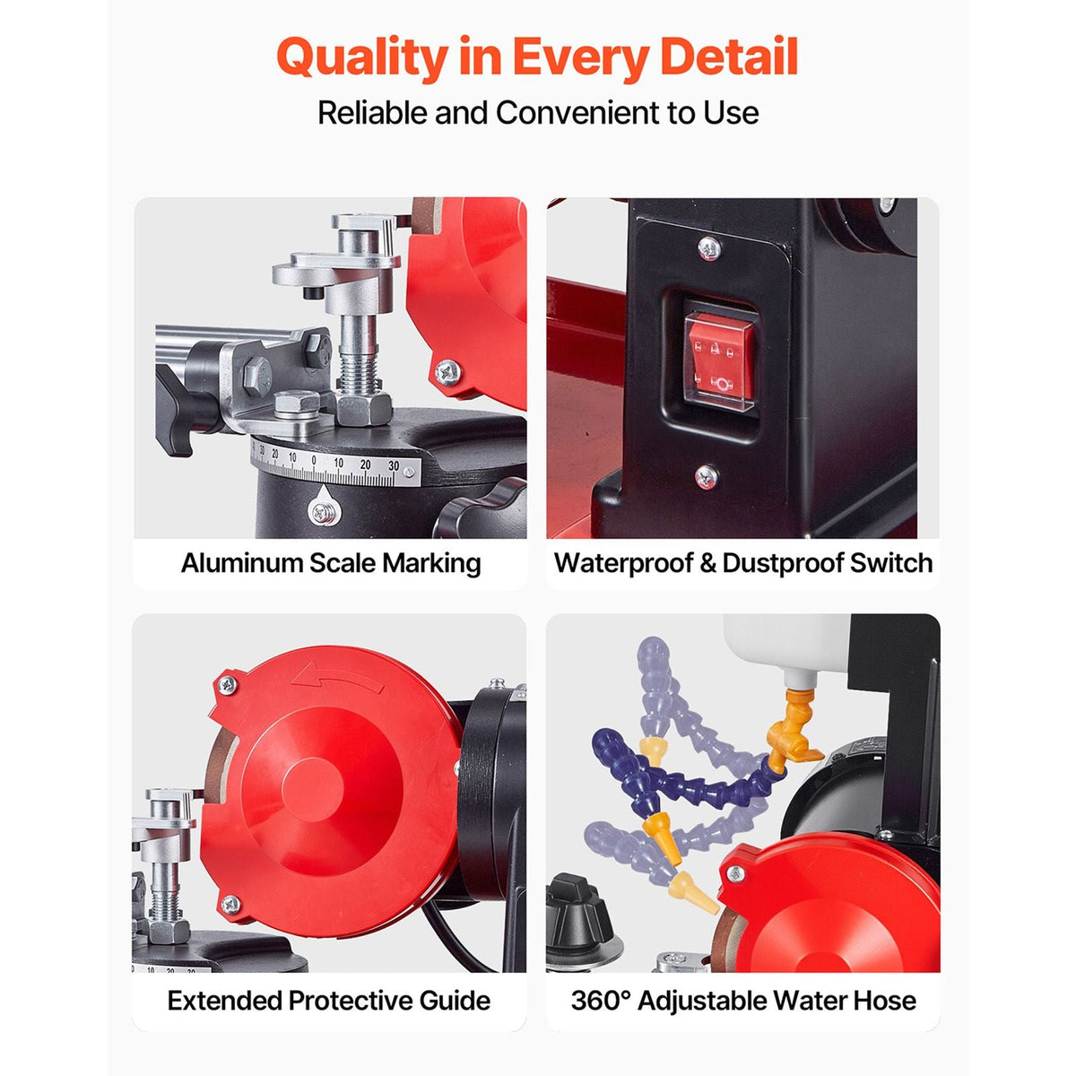 Circular Saw Blade Sharpener with Water Tank, 370W 3590RPM Rotary Angle Mill Grinder, Water Injection Sharpening Machine with 5" Grinding Wheel - Fits Φ3.2" to Φ27.5" Circular Saw Blades