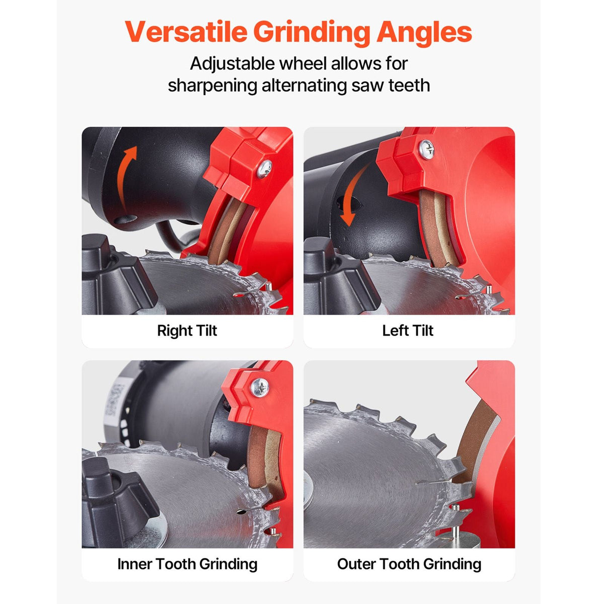Circular Saw Blade Sharpener with Water Tank, 370W 3590RPM Rotary Angle Mill Grinder, Water Injection Sharpening Machine with 5" Grinding Wheel - Fits Φ3.2" to Φ27.5" Circular Saw Blades