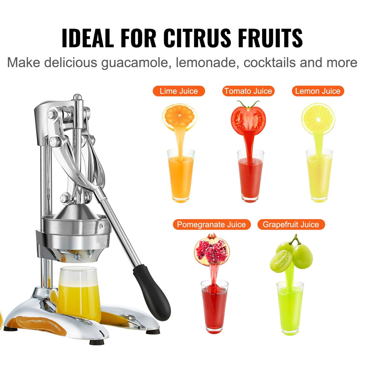 Citrus Juice Press, Hand Press Orange Juicer Press, Commercial Grade Manual Citrus Juicer Lemon Squeezer, Easy-to-Clean Fruit Press Juicer for Lemon Pomegranate Orange Juice