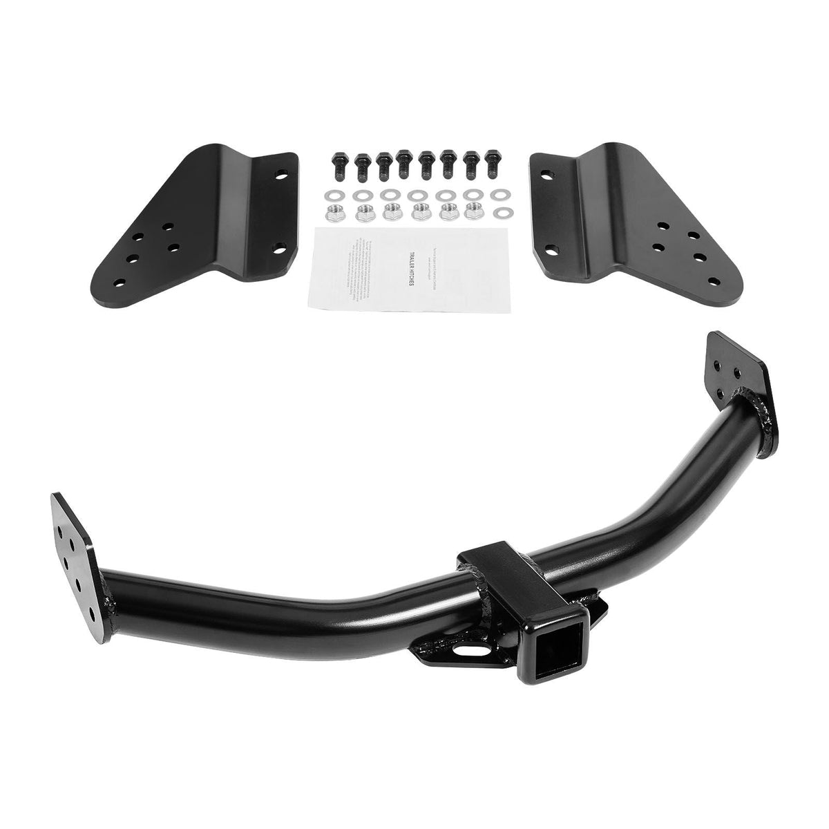 Class 3 Trailer Hitch, 2-Inch Receiver, Compatible with 2011-2021 Jeep Grand Cherokee, Q345B Steel Tube Frame, Multi-Fit Hitch to Receive Ball Mount, Cargo Carrier, Bike Rack, Tow Hook, Black