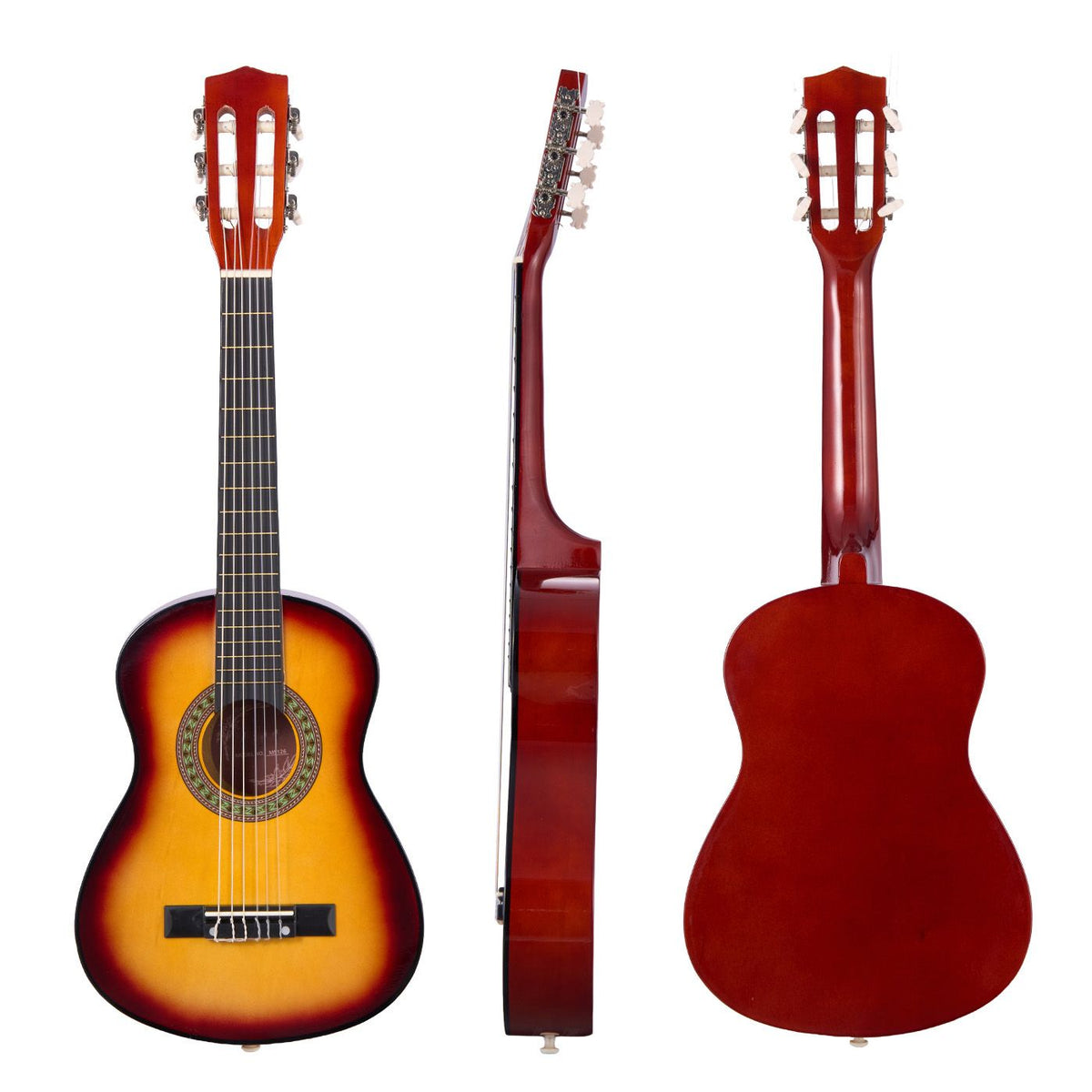 Classical Guitar, 30 Inch, Wood Classical Guitar Starter Kit for Beginners, with Nylon Strings, Gig Bag, Strap, Tuner, Extra Strings, Pick, Capo, Basswood, for Kids Girls Boys Students, Sunburst