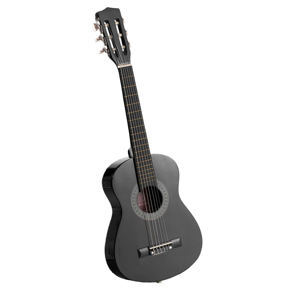 Classical Guitar, 30 Inch, Wood Classical Guitar Starter Kit for Beginners, with Nylon Strings, Gig Bag, Strap, Tuner, Extra Strings, Picks, Capo, Basswood, for Kids Girls Boys Students, Black