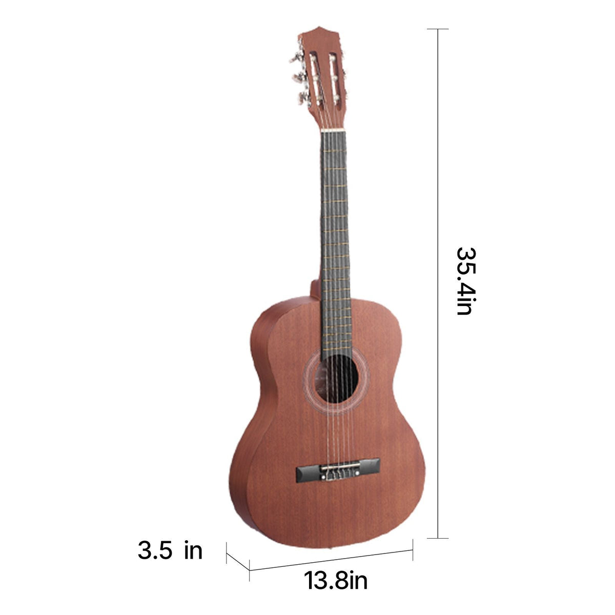 Classical Guitar, 36 Inch, Wood Classical Guitar Starter Kit for Beginners, with Nylon Strings, Gig Bag, Strap, Tuner, Extra Strings, Picks, Capo, Sapele & Rosewood, for Kids Girls Boys, Natural