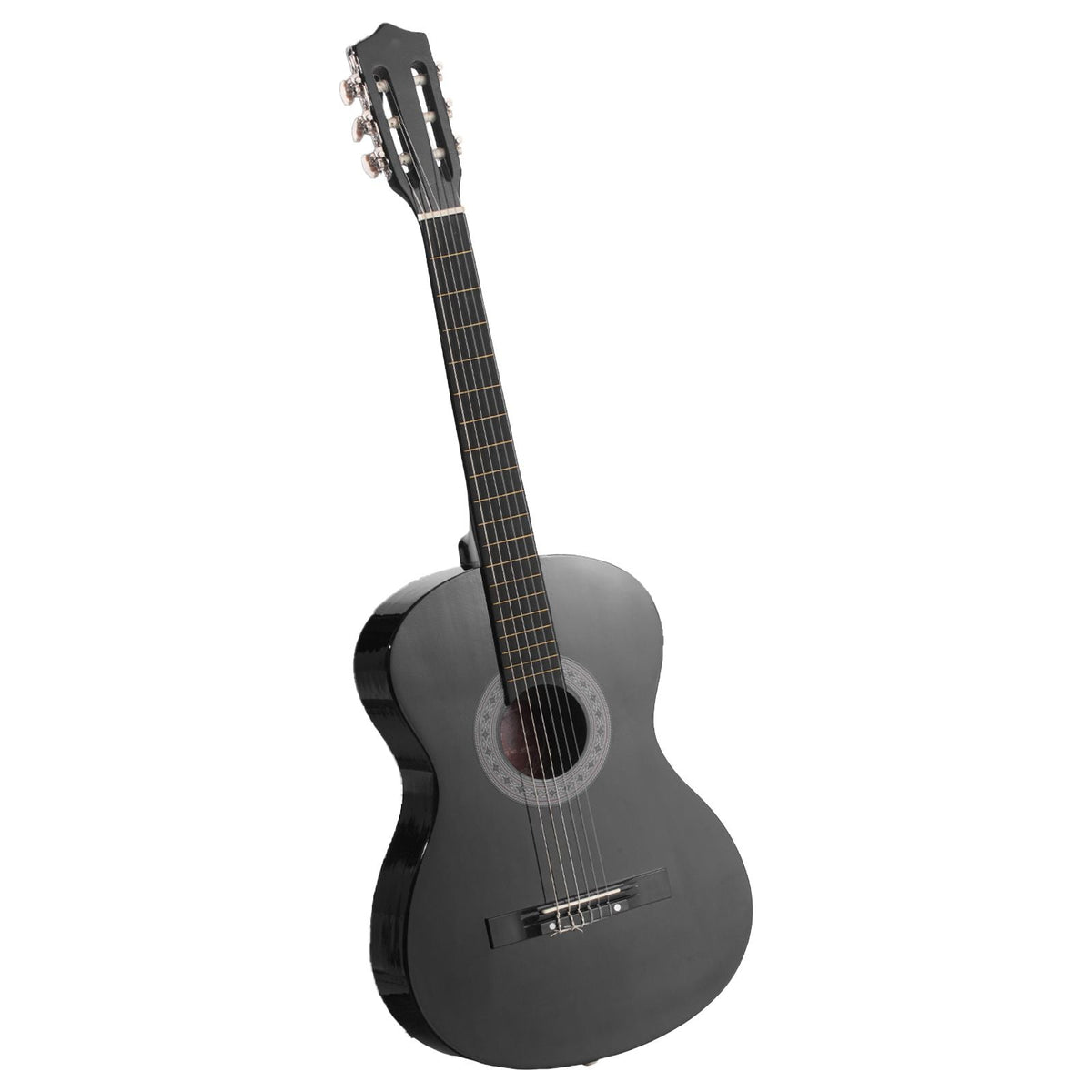 Classical Guitar, 38 Inch, Wood Classical Guitar Starter Kit for Beginners, with Nylon Strings, Gig Bag, Strap, Tuner, Extra Strings, Picks, Capo, Basswood, for Teenagers Adults Students, Black