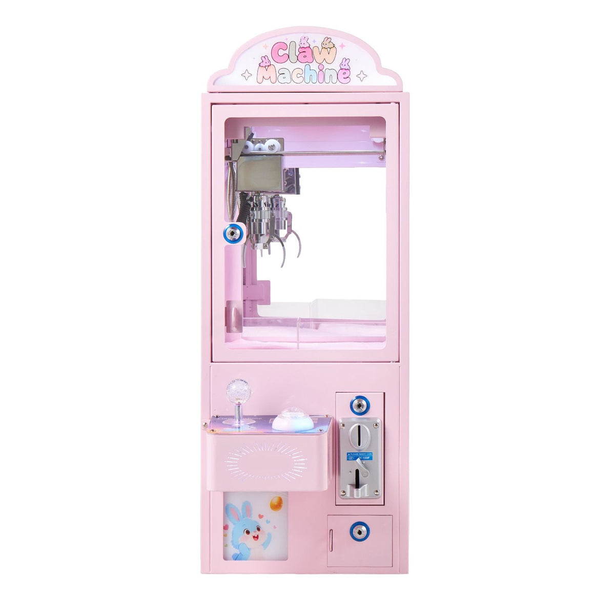 Claw Crane Machine, Medium-Sized Arcade Game Machine with Light & Sound, Adjustable Steel Claws, Precise Toy Candy Grabber Prize Dispenser Vending Toy, for Commercial Home Parties Cinema, Pink
